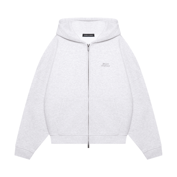 Zip-Hoodie "Logo de base 03" Grey melange