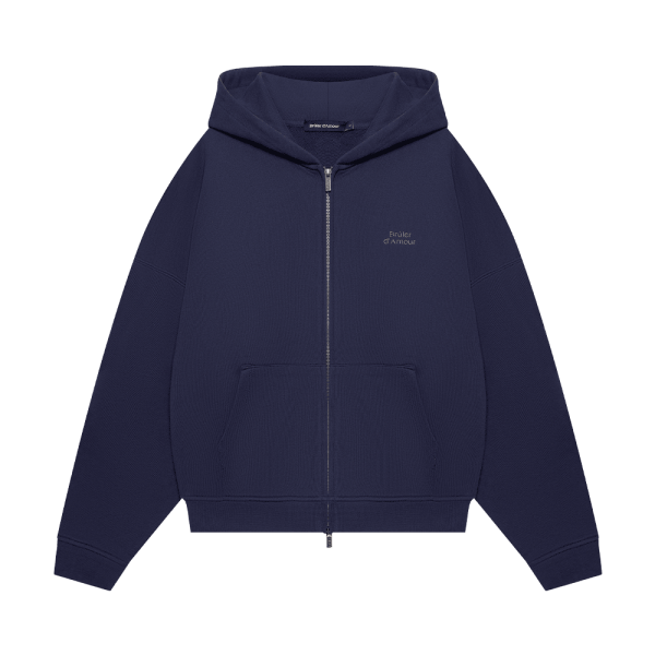 Zip-Hoodie "Logo de base 04" Navy blue