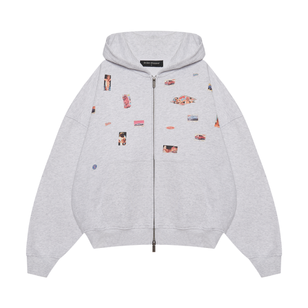Zip-hoodie “Autocollant” Grey melange