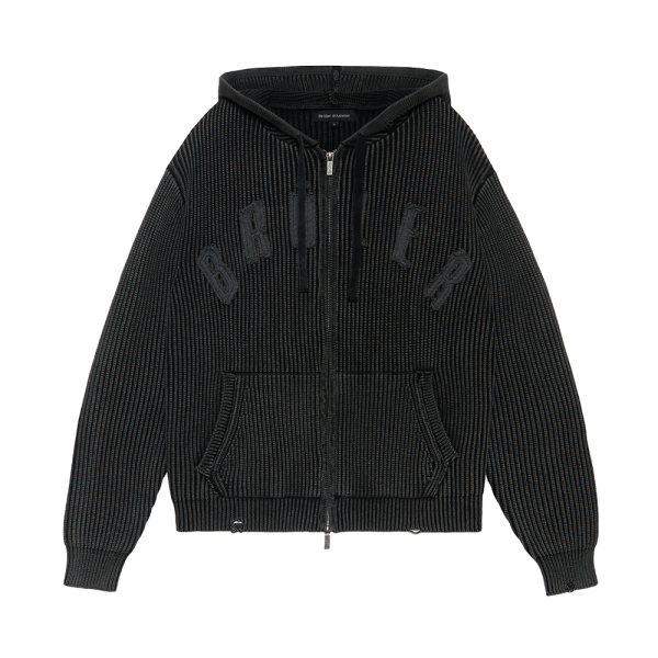 Zip-hoodie “Blesser” Black garment washing
