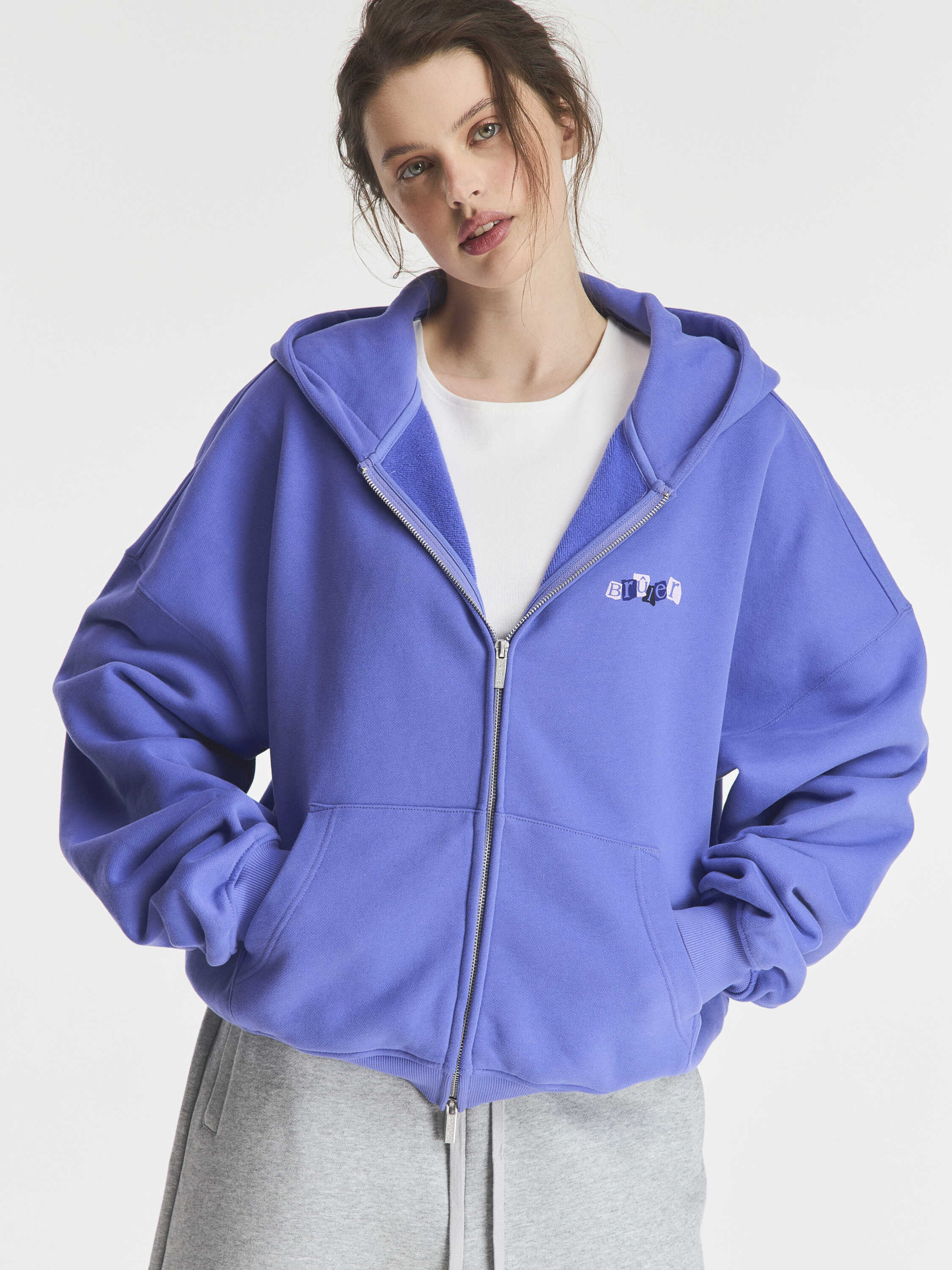 худи зип фиолетовый 