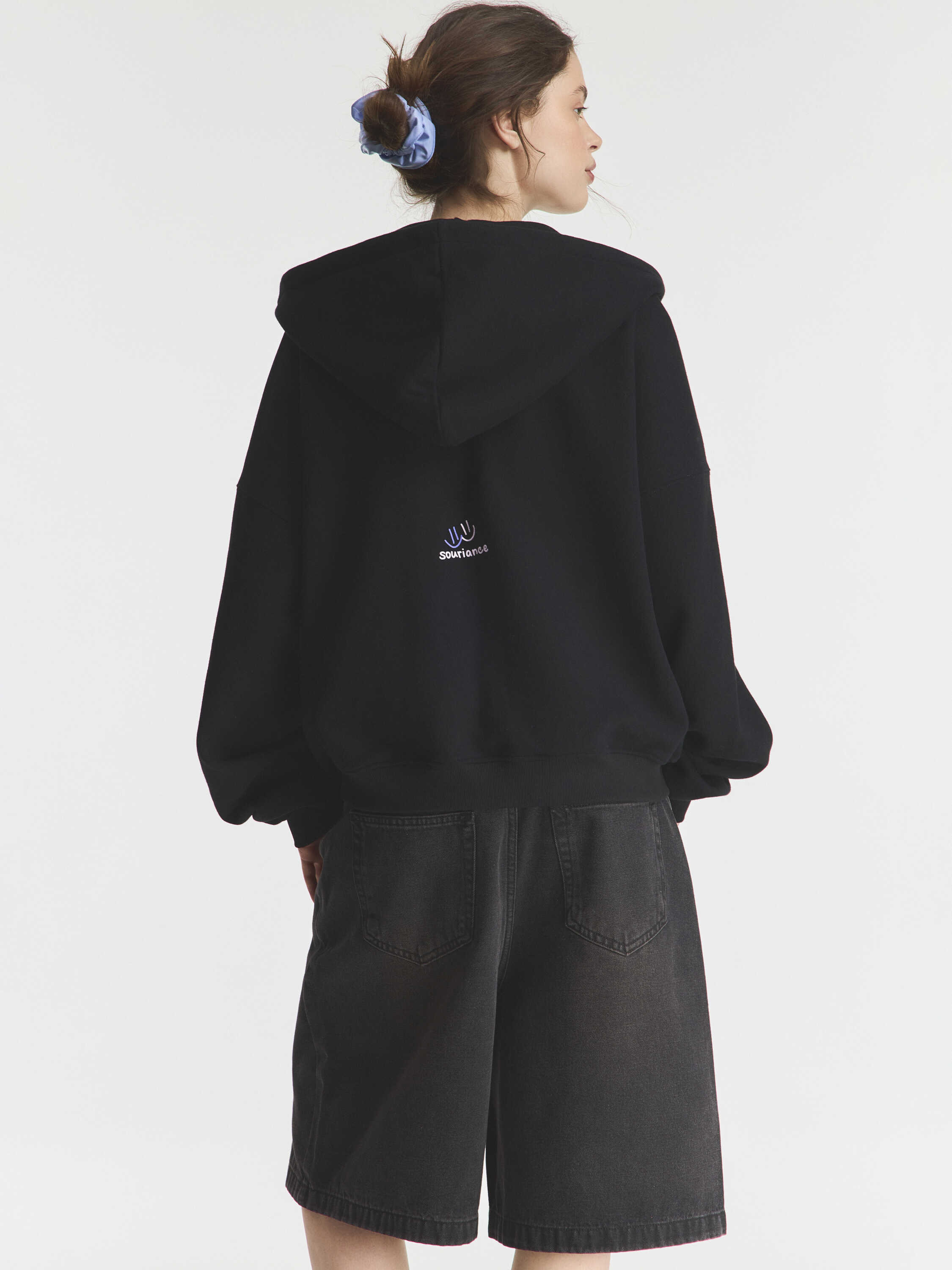 зип худи с принтом