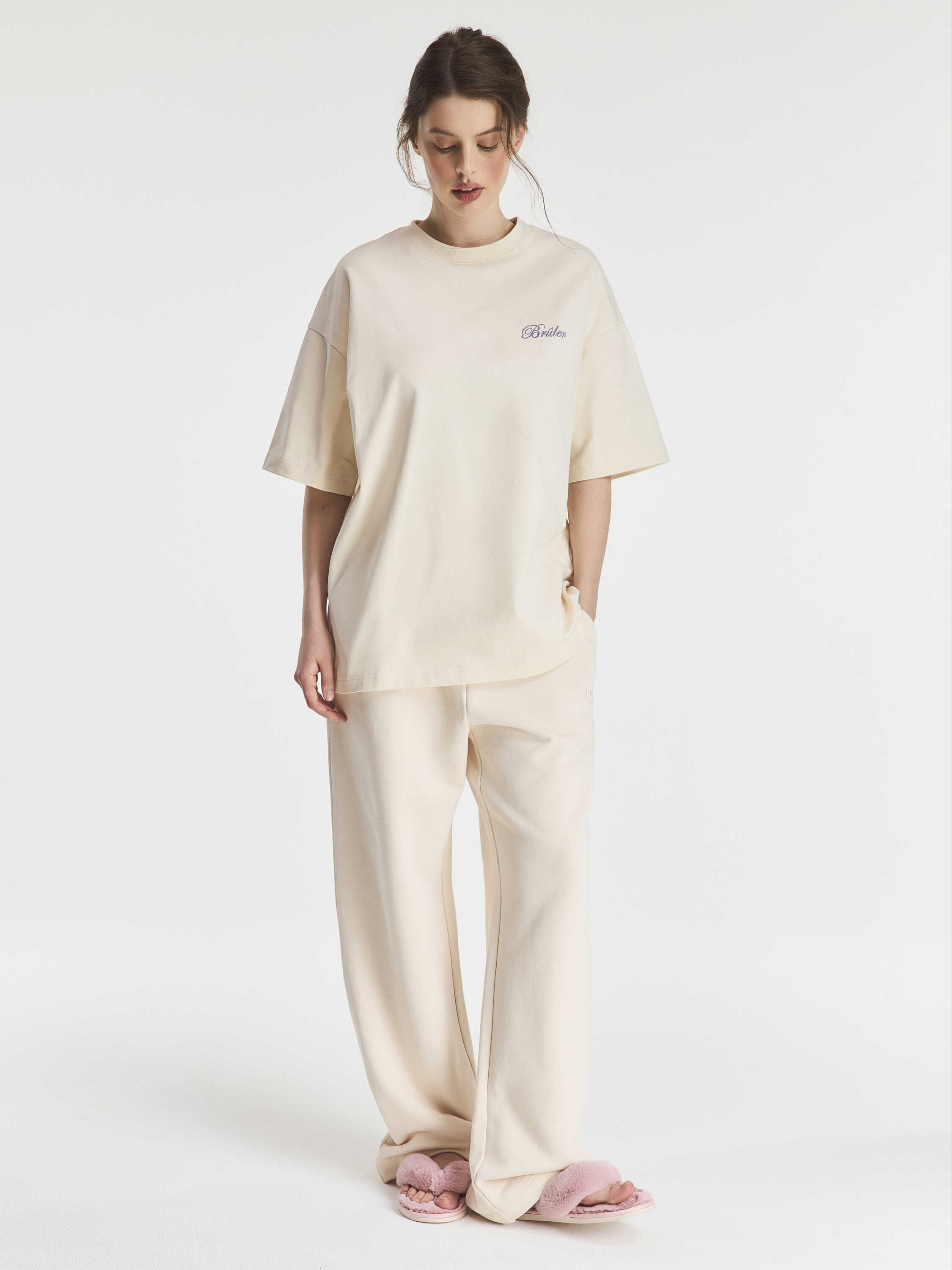 футболка оверсайз молочная