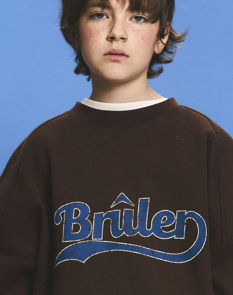 Свитшот коричневого цвета с принтом на груди