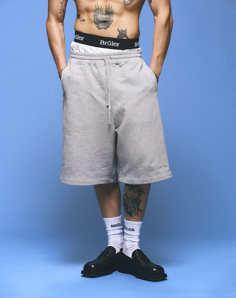 Меланж шорты свободной посадки