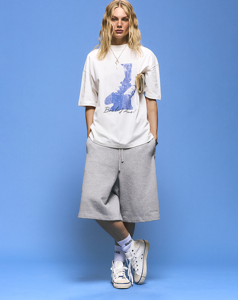 Меланж шорты свободной посадки