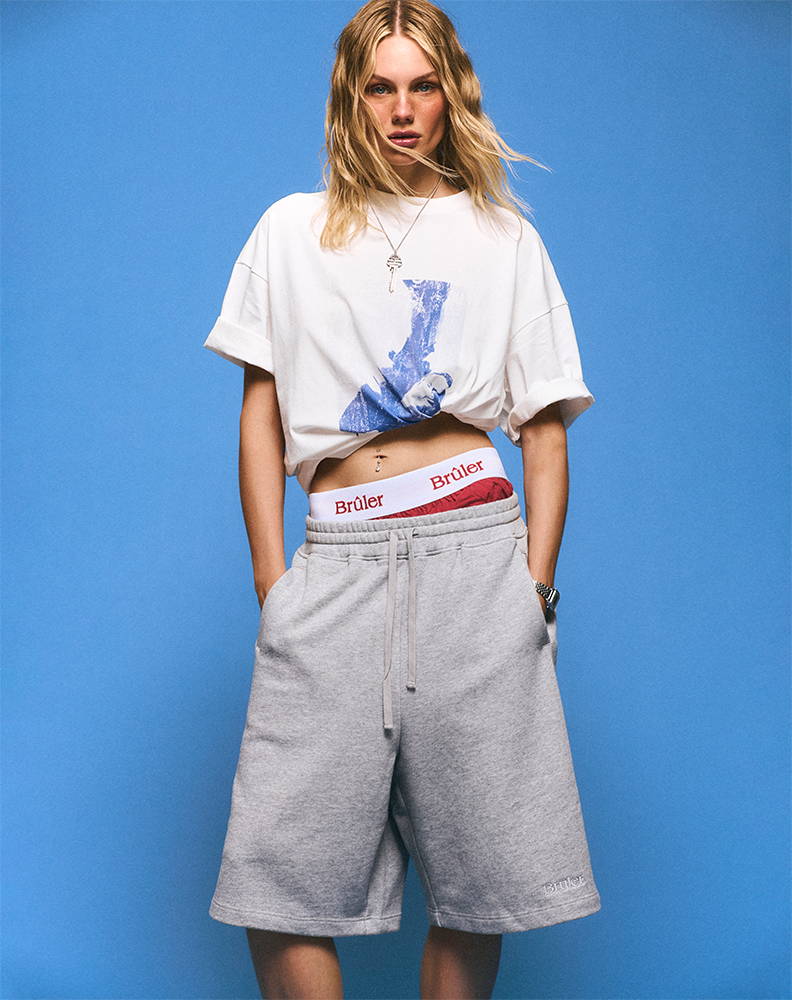 Меланж шорты свободной посадки