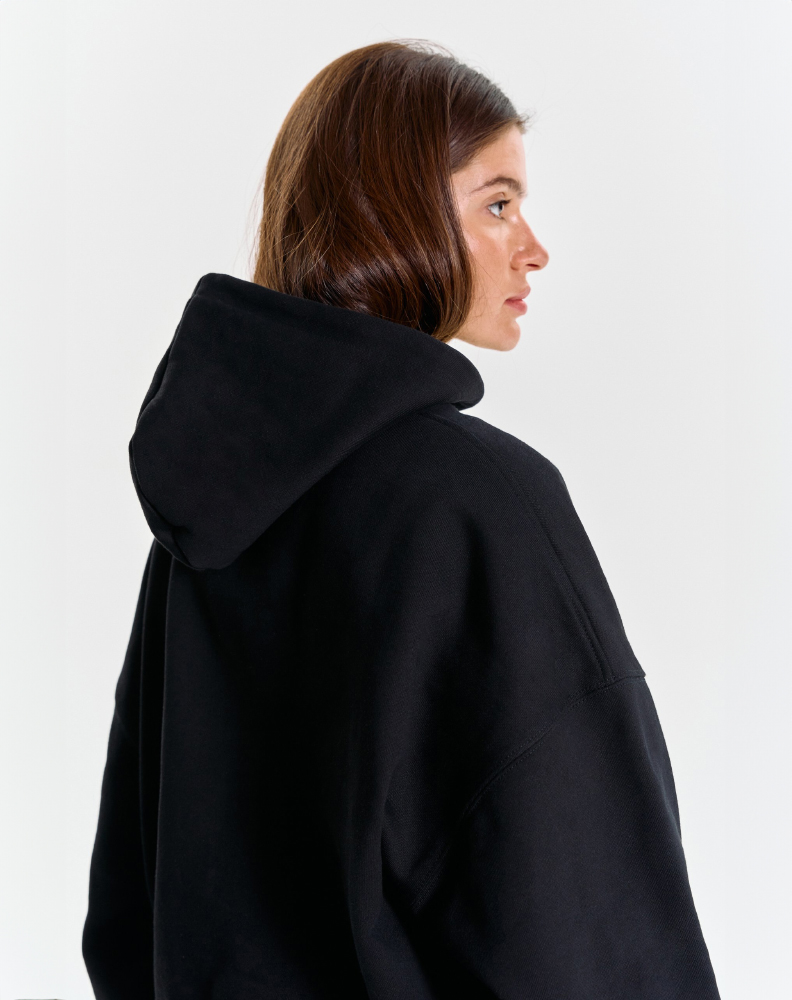 Чёрное оверсайз худи "Logo de base 01"