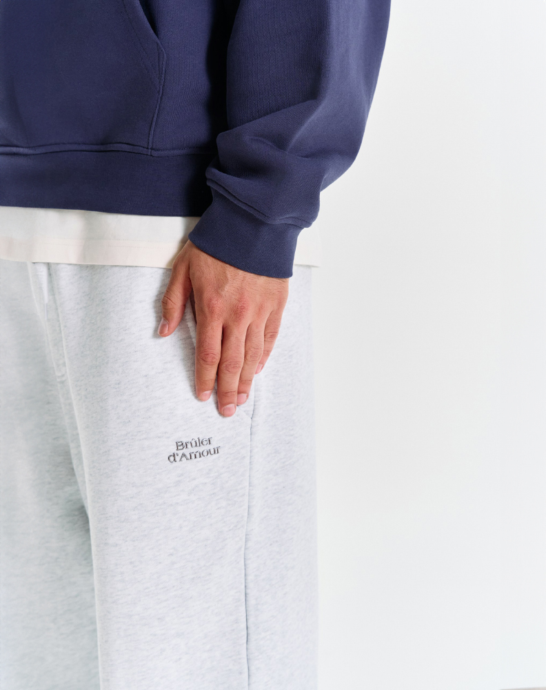 Тёмно-синее оверсайз худи "Logo de base 01"