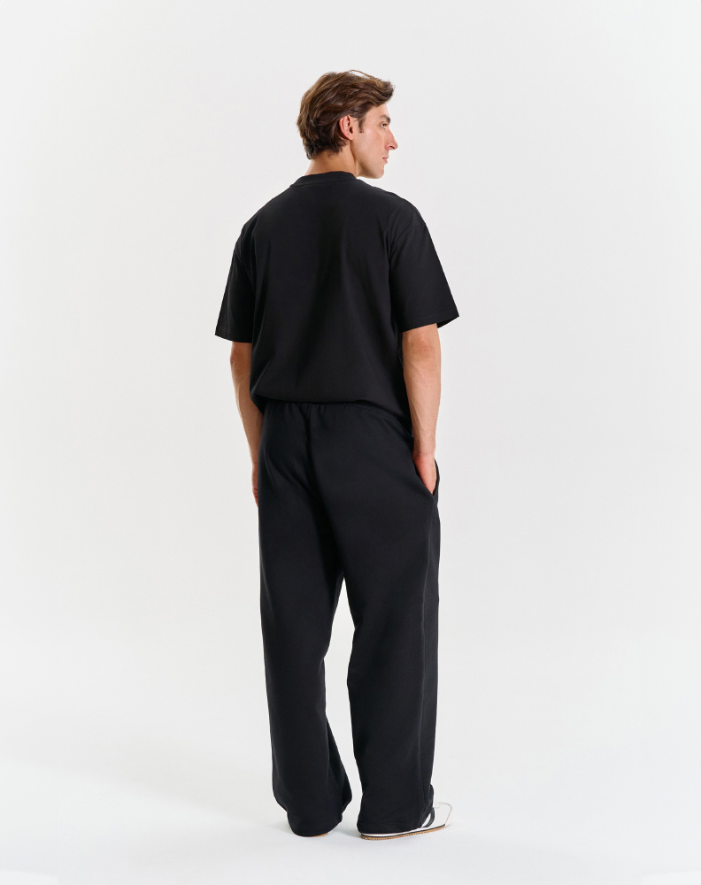 Чёрные оверсайз брюки "Logo de base 01"