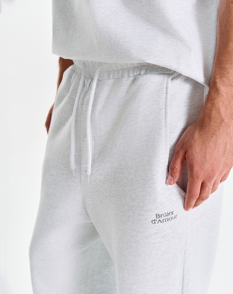 Серые меланжевые оверсайз джоггеры "Logo de base 01"