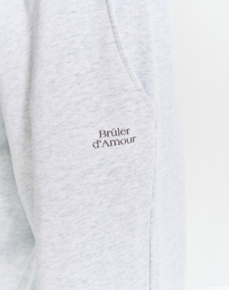 Серые меланжевые оверсайз джоггеры "Logo de base 01"