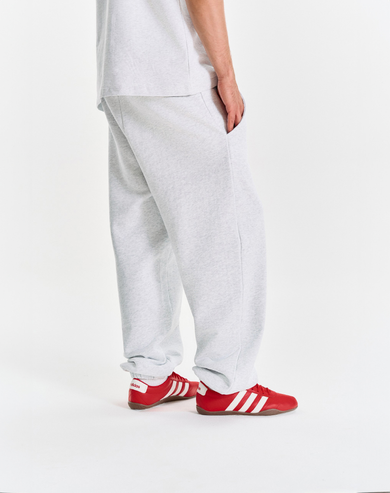 Серые меланжевые оверсайз джоггеры "Logo de base 01"