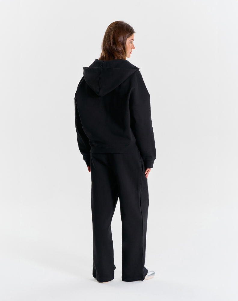 Чёрное оверсайз зип-худи "Logo de base 01"