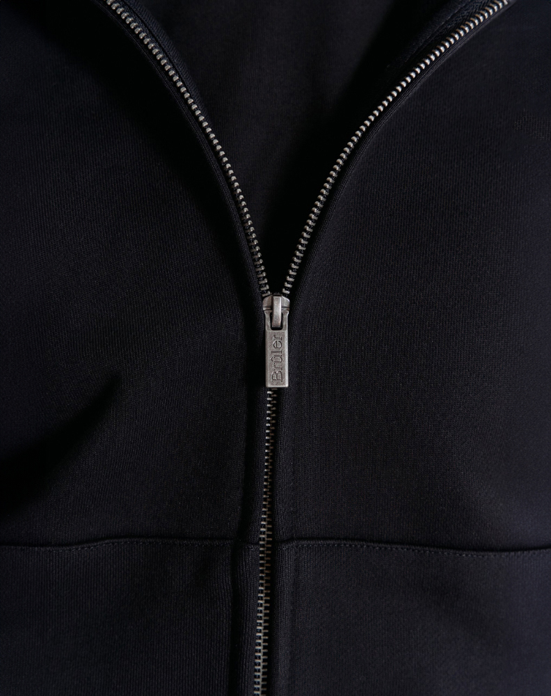 Чёрное оверсайз зип-худи "Logo de base 01"