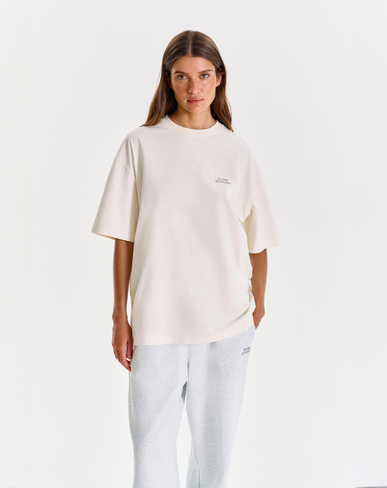 Белая оверсайз футболка "Logo de base 02"