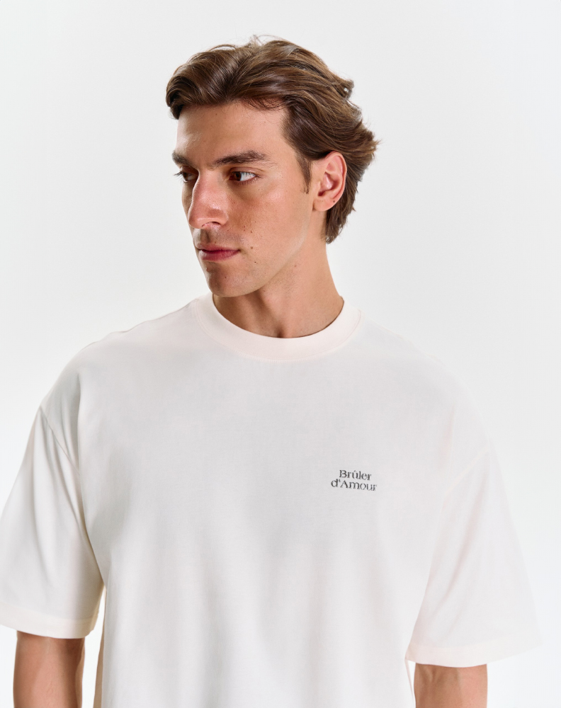 Белая оверсайз футболка "Logo de base 02"