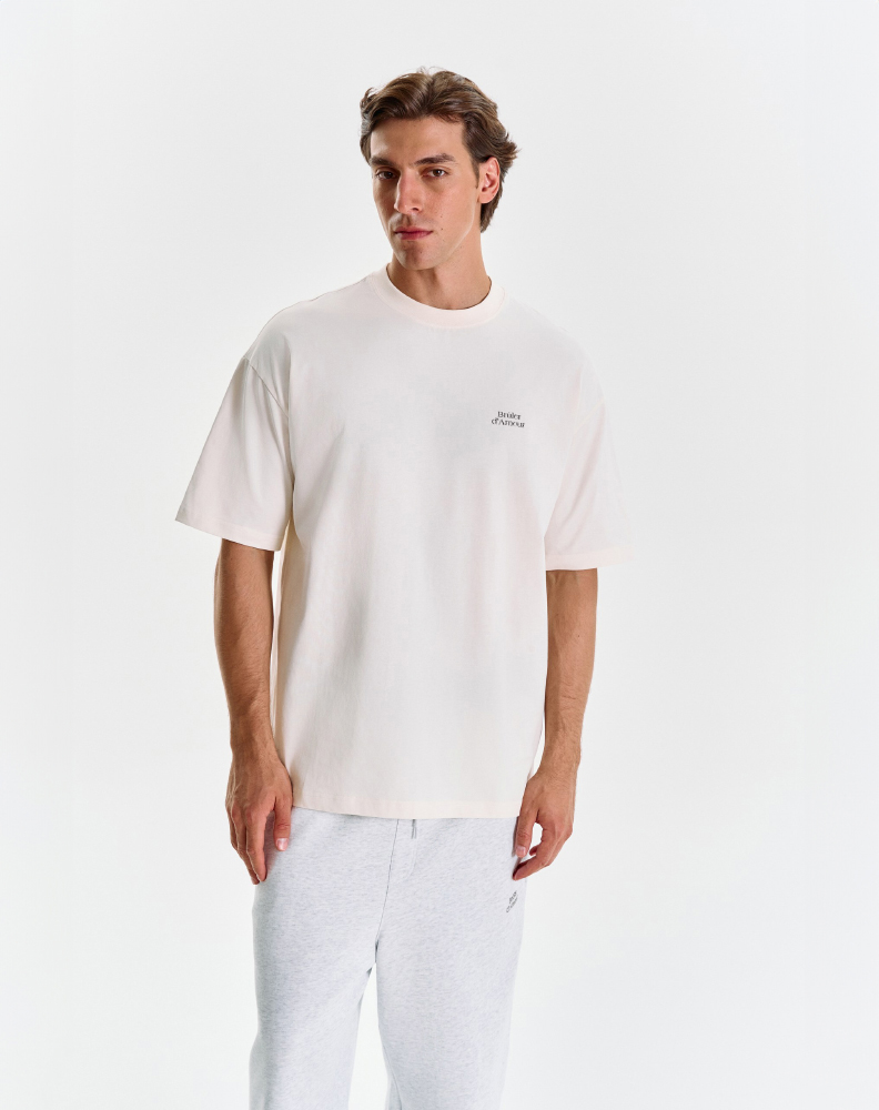 Белая оверсайз футболка "Logo de base 02"