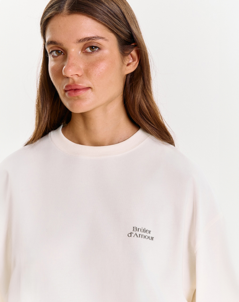 Белая оверсайз футболка "Logo de base 02"