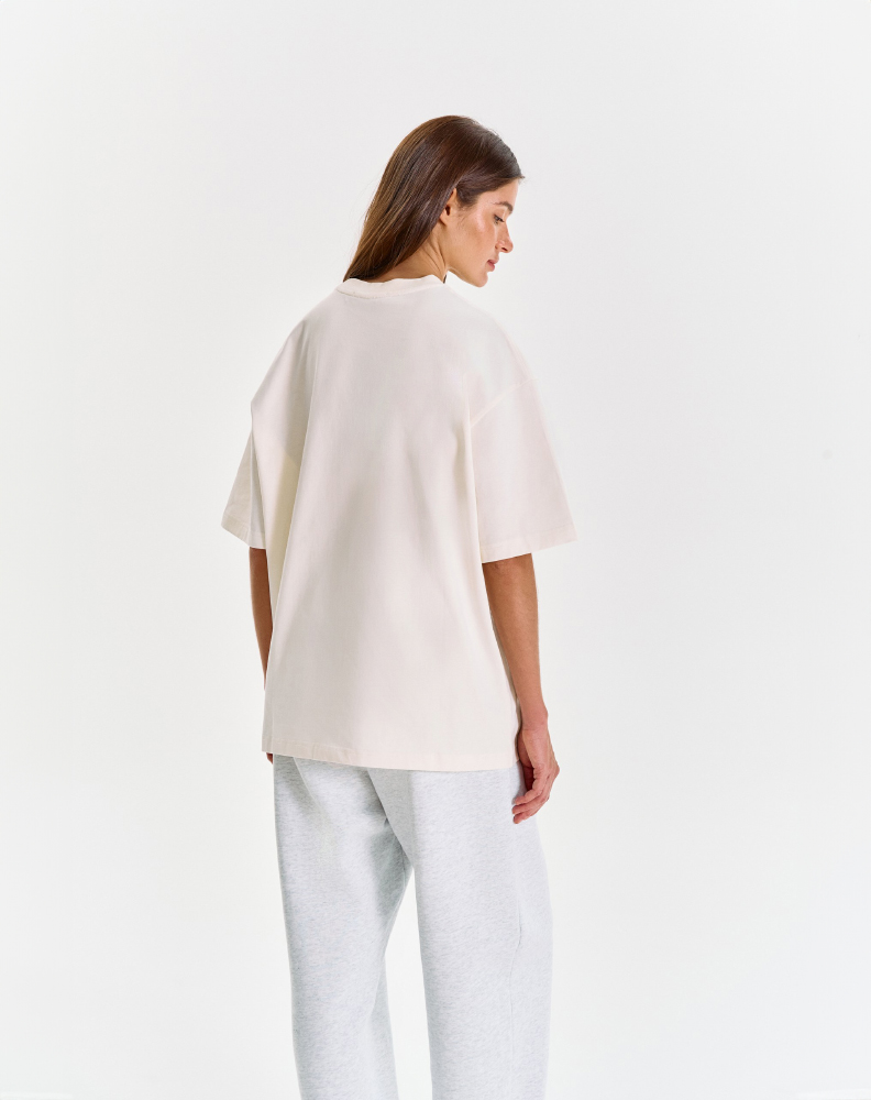 Белая оверсайз футболка "Logo de base 02"