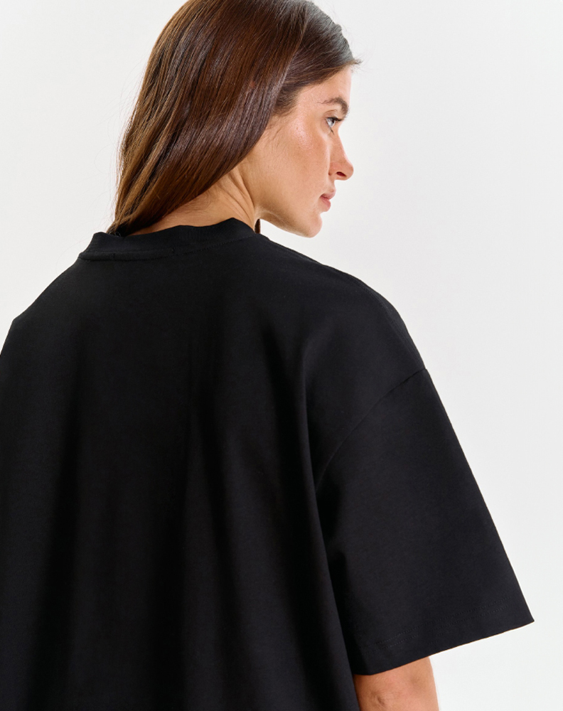 Чёрная оверсайз футболка "Logo de base 02"