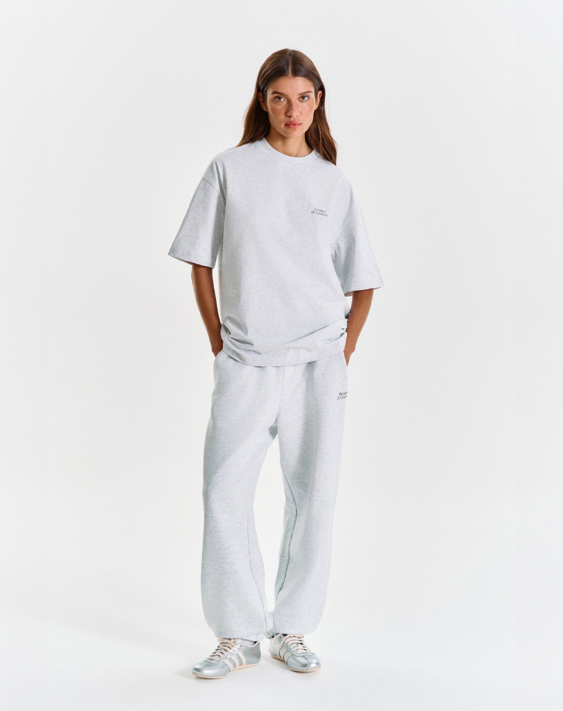 Серая меланжевая оверсайз футболка "Logo de base 02"