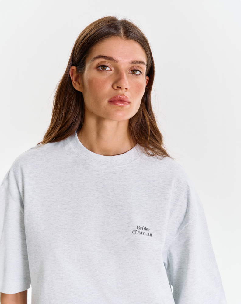 Серая меланжевая оверсайз футболка "Logo de base 02"