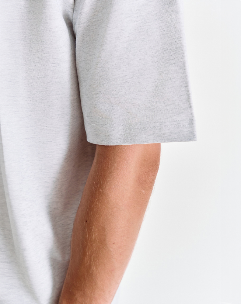 Серая меланжевая оверсайз футболка "Logo de base 02"