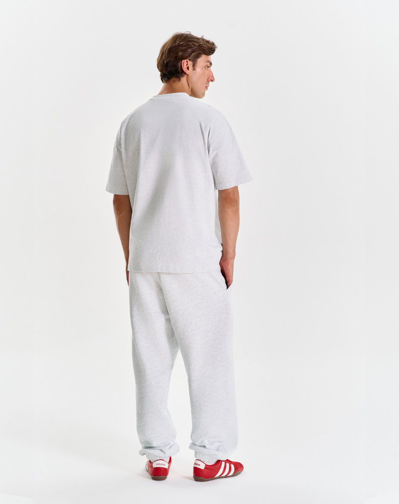 Серая меланжевая оверсайз футболка "Logo de base 02"