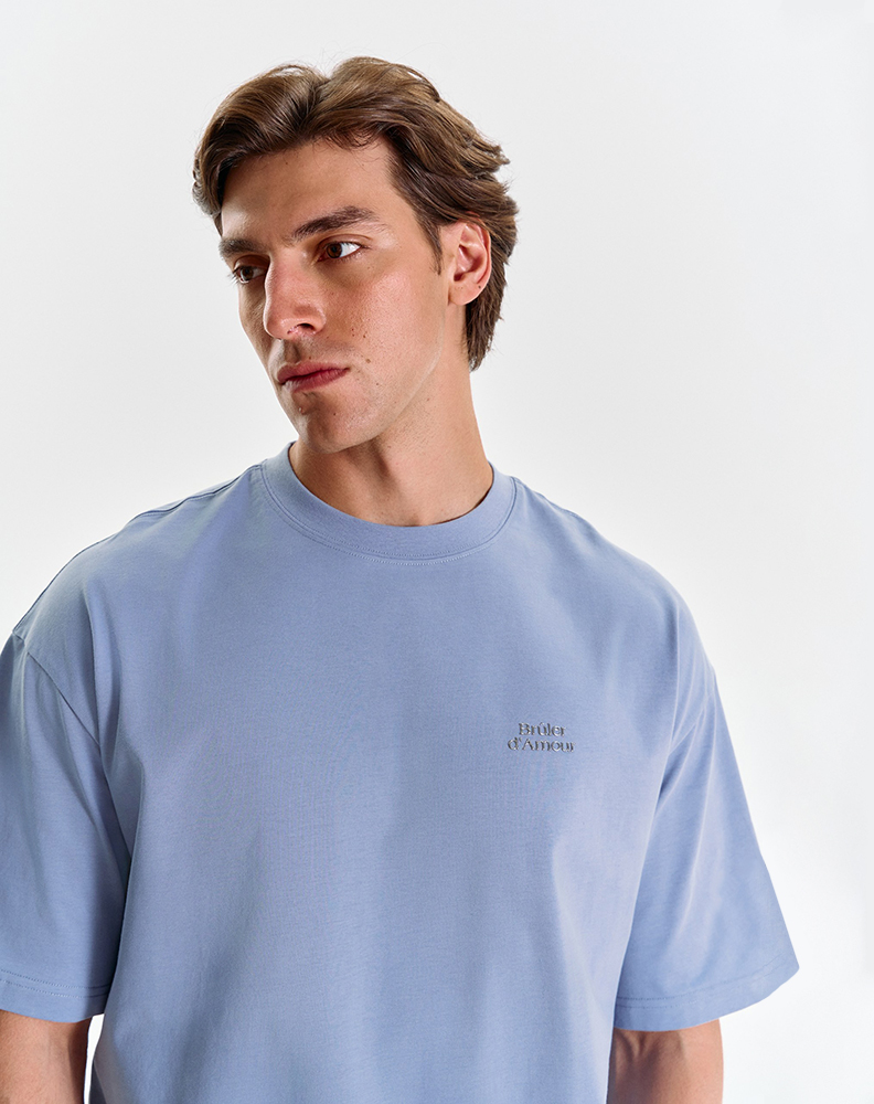 Тёмно-синяя оверсайз футболка "Logo de base 02"