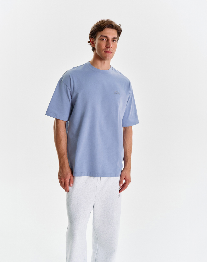 Тёмно-синяя оверсайз футболка "Logo de base 02"