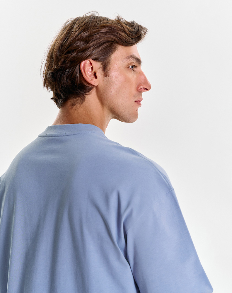 Тёмно-синяя оверсайз футболка "Logo de base 02"