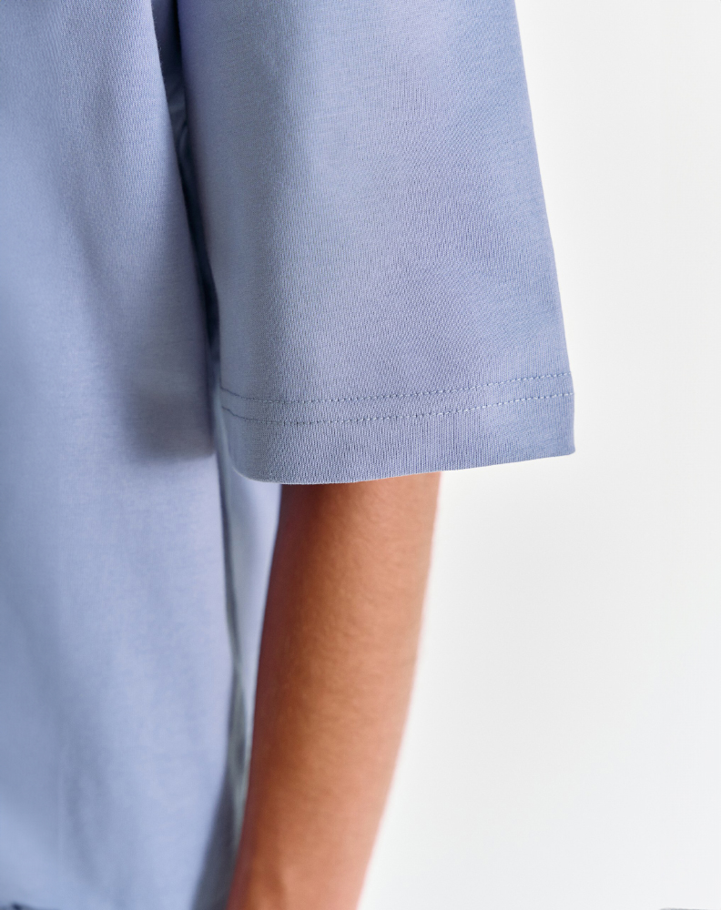 Тёмно-синяя оверсайз футболка "Logo de base 02"