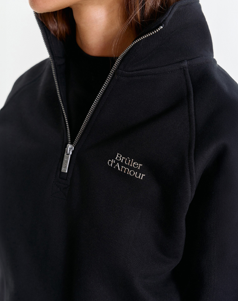 Тёмно-синее оверсайз зип-худи "Logo de base 01"