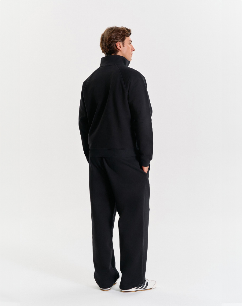 Чёрное half-zip худи "Logo de base 01"