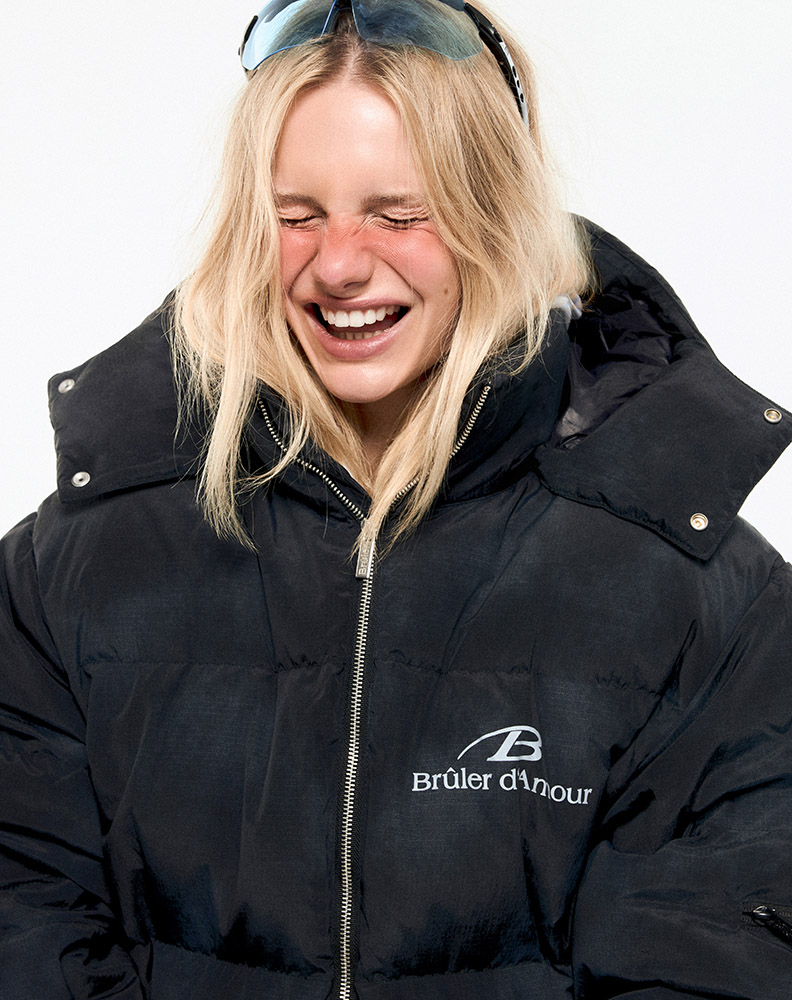 Зимний пуховик "Sable" чёрный с вкраплениями серого