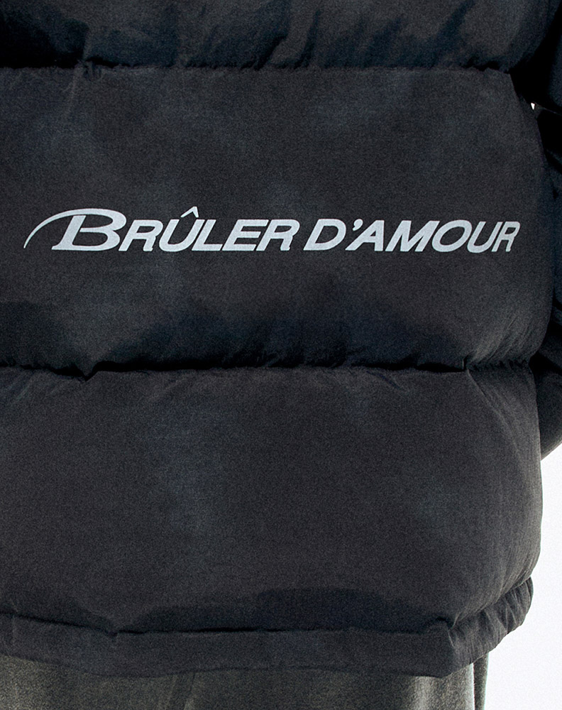 Зимний пуховик "Sable" чёрный с вкраплениями серого