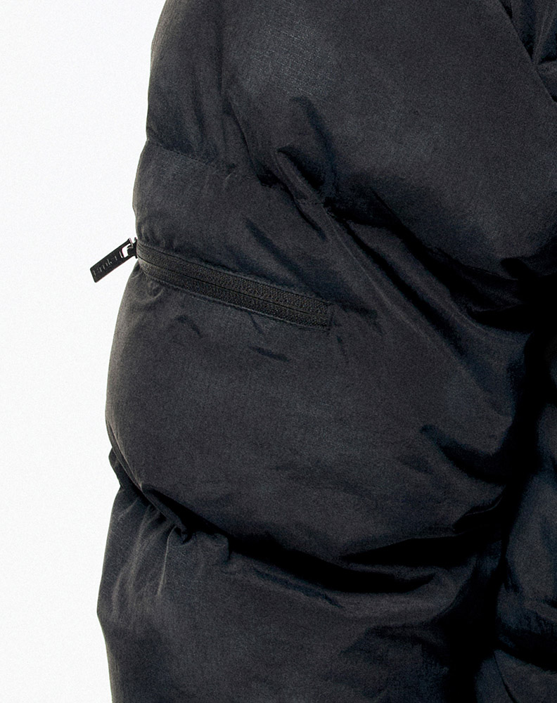 Зимний пуховик "Sable" чёрный с вкраплениями серого