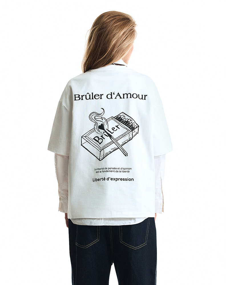 Оверсайз футболка белого цвета “Matches”