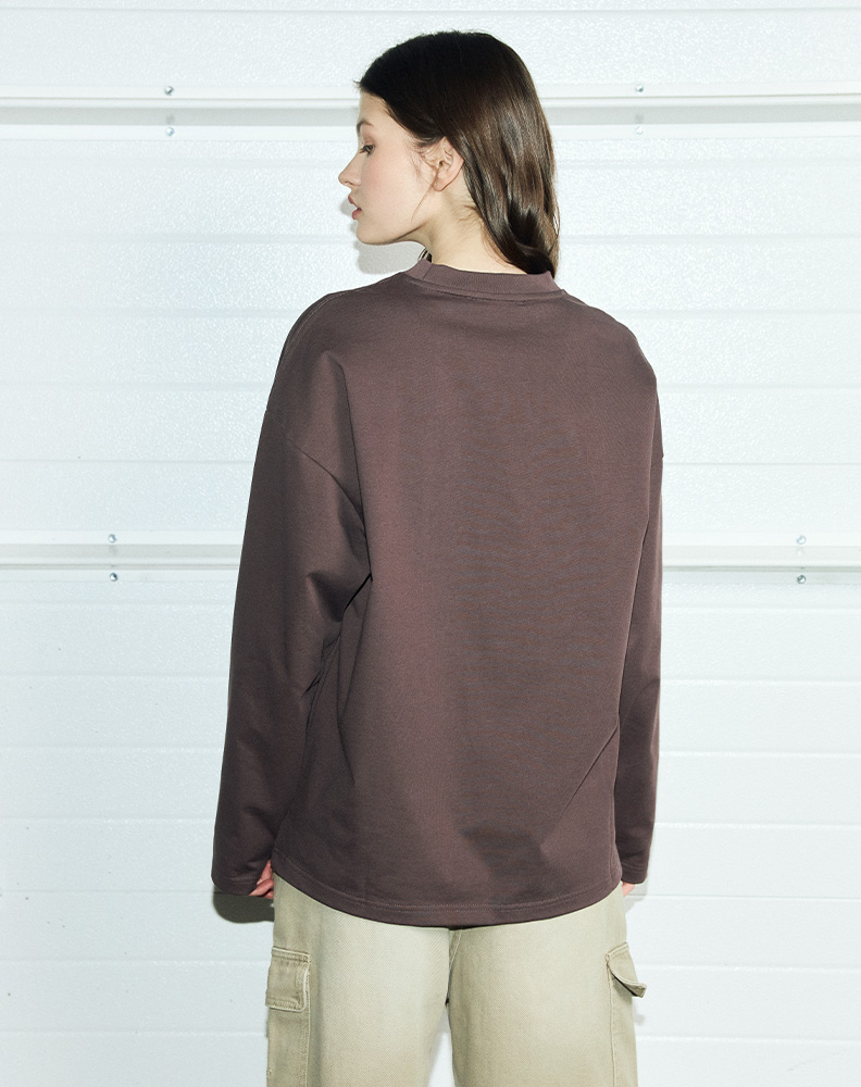 Лонгслив «Птица» коричневый