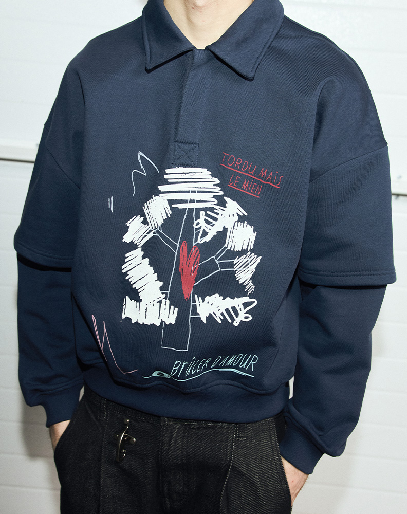 Свитшот «Свежий набросок» тёмно-синий