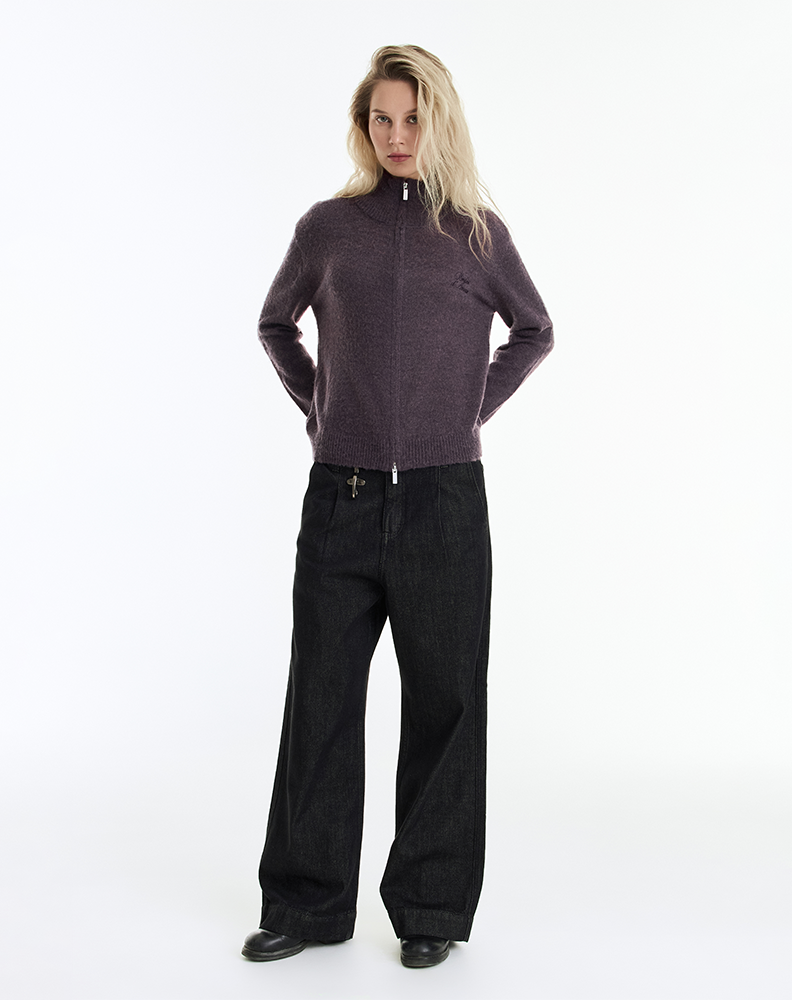 Кардиган «Поздняя работа» фиолетовый