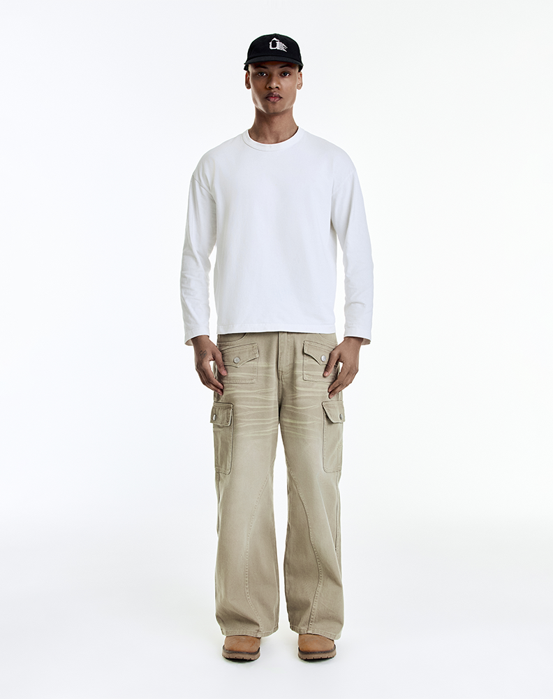 Джинсы «Рабочие брюки» бежевые