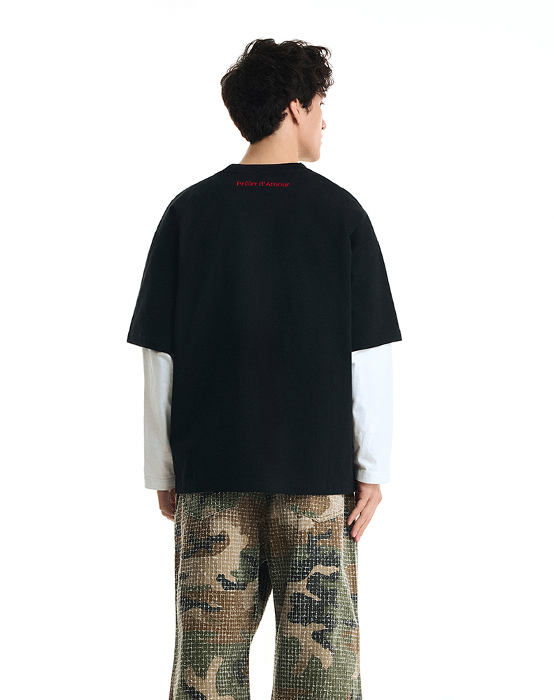 Оверсайз футболка чёрного цвета “Théâtre de marionnettes”