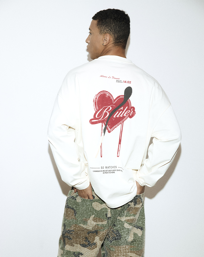 Лонгслив молочного цвета “Cœur Ardant”