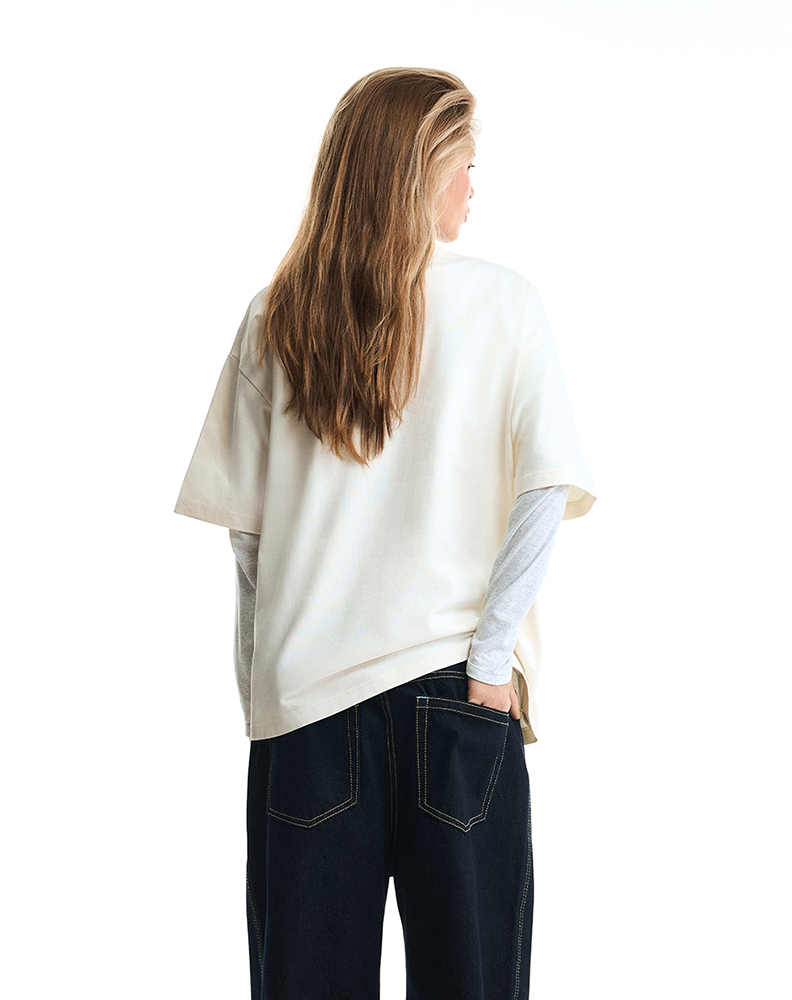 Оверсайз футболка белого цвета “Serrurier”