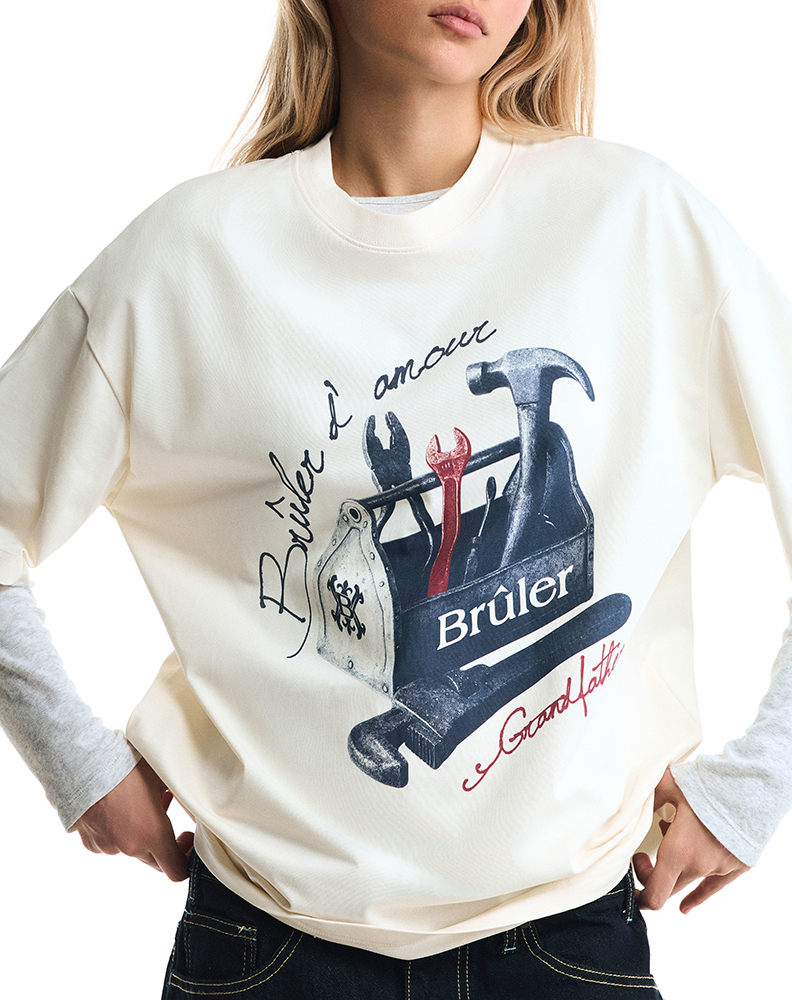 Оверсайз футболка белого цвета “Serrurier”