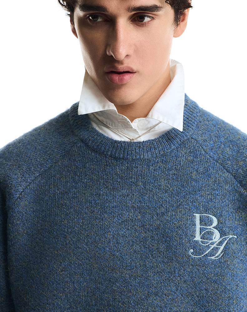 Вязаный свитер темно-синего цвета “Mosaïque”