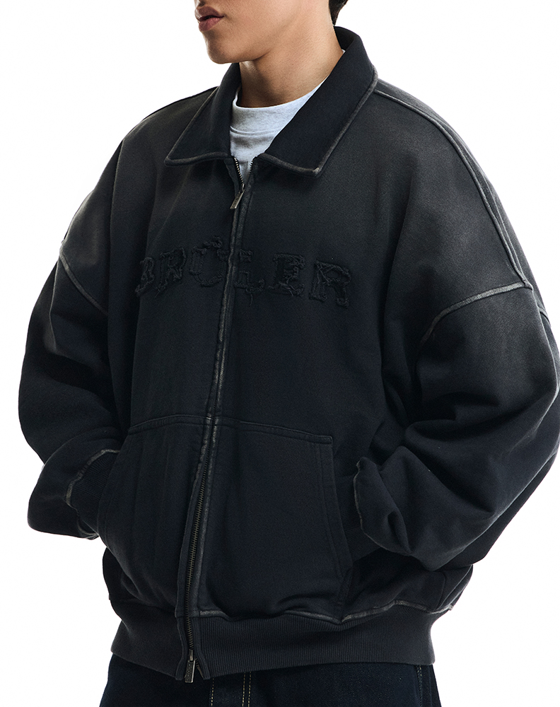 Свитшот на молнии чёрного цвета “Pas de capuche”