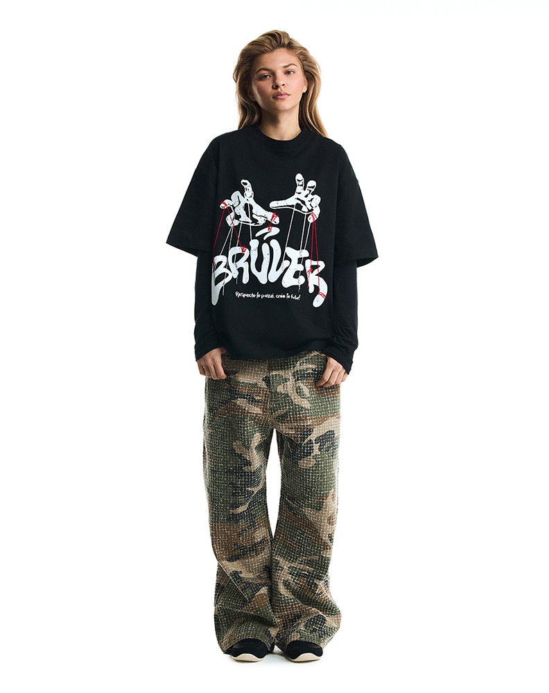 Оверсайз футболка чёрного цвета “Théâtre de marionnettes”